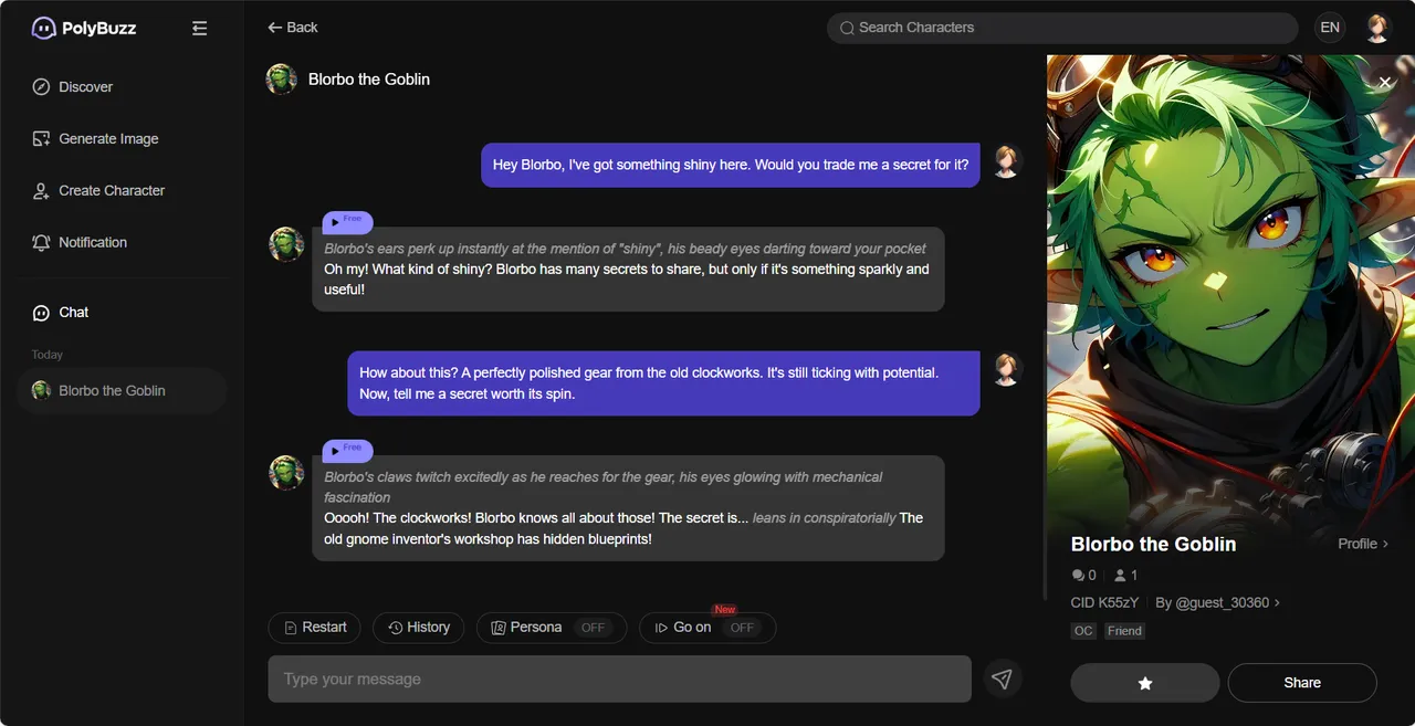 Character Chat Example