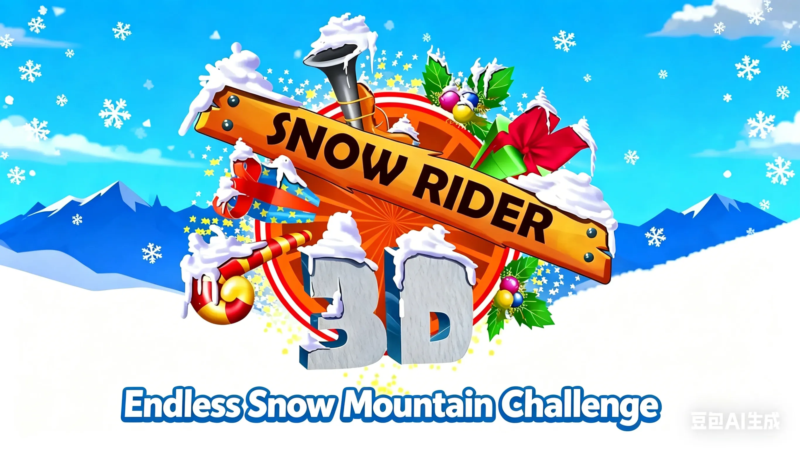Snow Rider 3D winter mountain level gameplay scene