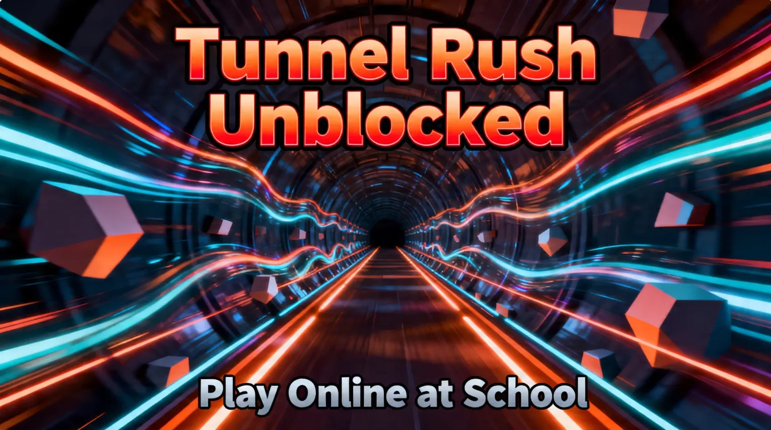 Tunnel Rush unblocked gameplay inside a neon tunnel obstacle course