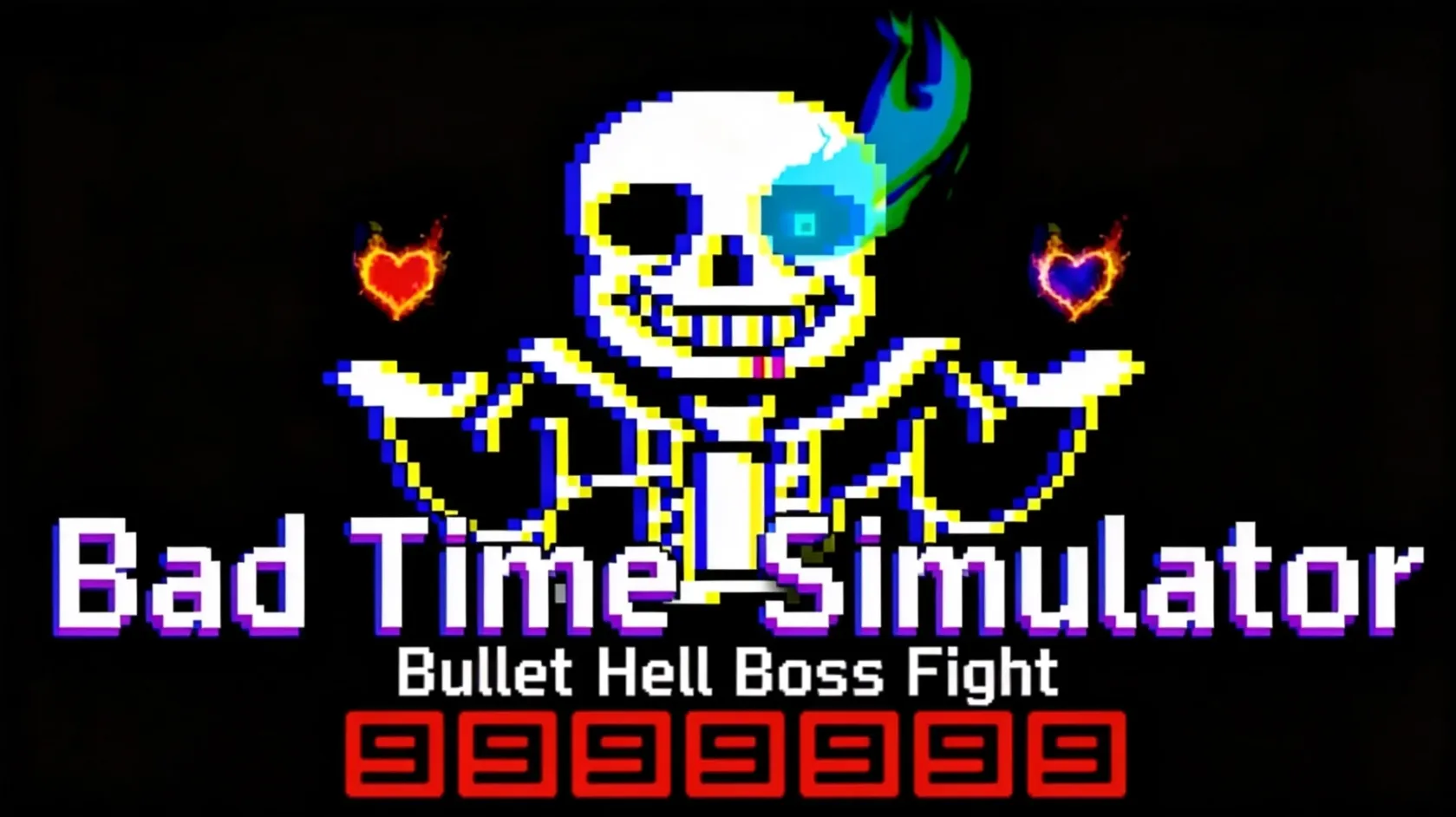 Bad Time Simulator unblocked bullet hell boss fight game inspired by Sans from Undertale with complex attack patterns