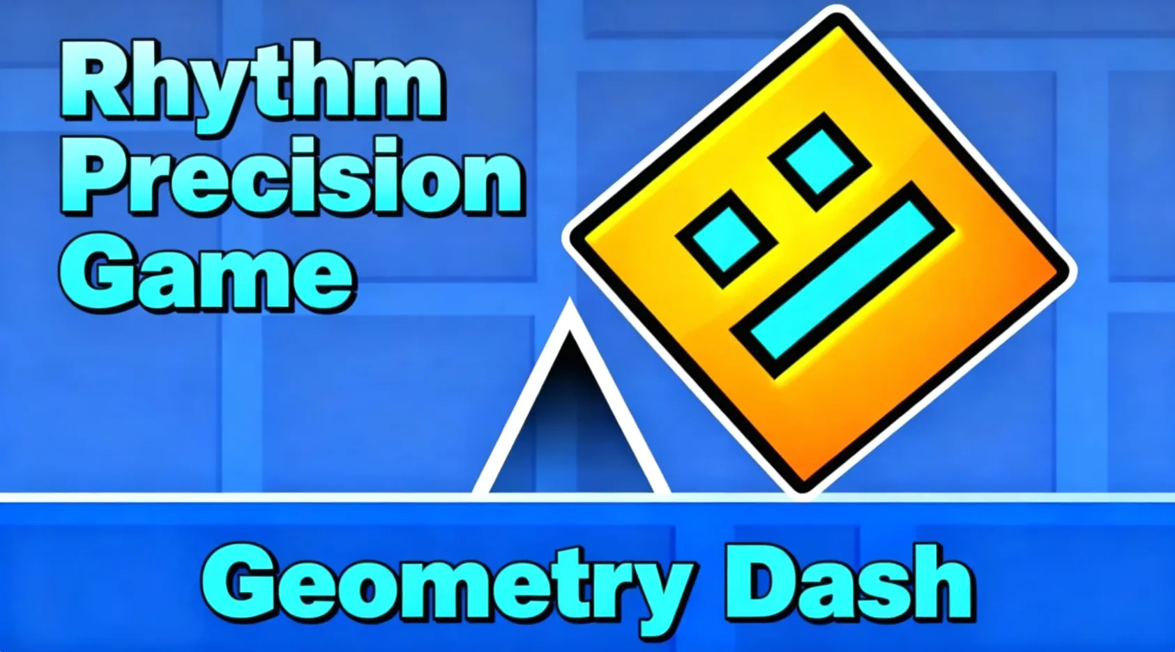 Geometry Dash unblocked rhythm platform game requiring precise timing and movement synchronization with music